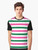 Stripy deckchair graphic t-shirt in forest green and hot pink colors - Men