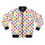 Colorful polka dots patterned bomber jacket
