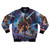 Vintage bomber jacket with a worn, faded sci-fi inspired design