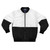 Modern minimalist half white and black bomber jacket