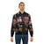 A black and white bomber jacket with a typography design featuring the name "Jonathan Frakes" and "Beyond Belief" text - Lifestyle