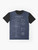 Detailed blueprint graphic design of the SpaceX Starship rocket on a t-shirt - Flat lay
