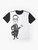 Smirking Mr. D retro graphic t-shirt - Flat lay