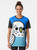 A blue budgie or parakeet graphic t-shirt with the text "Too Many Birds!" - Women
