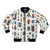 Watercolor beetle collection bomber jacket with nature-inspired design