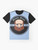 Giant graphic t-shirt with progressive music design, featuring tribute to Genesis and Emerson Lake Palmer - Flat lay