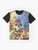 Retro "The Secret of Monkey Island" high contrast graphic t-shirt featuring pixel art design - Flat lay