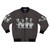 A7X bomber jacket featuring a graphic design with music symbols and skulls
