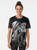 Illustration of a possum howling at the moon on a space-themed graphic t-shirt - Women