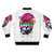 Adorable cat wearing a summer-themed bomber jacket - Back