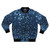Navy blue bomber jacket with a glitter simulated look