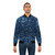 Navy blue bomber jacket with a glitter simulated look - Lifestyle