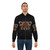 A stylish bomber jacket featuring a vibrant red panda face design with a geometric, nature-inspired pattern. - Lifestyle