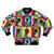 A pop art-inspired bomber jacket featuring a bull terrier dog, the @PupperNelson meme