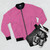 Lockstep Rhythm Heaven-inspired bomber jacket in pink - Flat lay