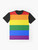 Gay pride flag t-shirt with rainbow graphic design - Flat lay