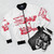 Hutch BMX Racing Jersey 1980 Bomber Jacket with BMX, bicycle, and retro design elements - Flat lay