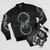 RIP THE JACKER Bomber Jacket - Canibus Rapper Inspired Design with Time Travel and Meditation Motifs - Flat lay