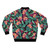 Dark Hawaiian flowers floral pattern bomber jacket - Back