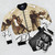 90s Retro Flans Bomber Jacket for Girls - Flat lay