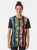 Sequin graphic t-shirt in pink, yellow, and blue colors with vertical lines and a mermaid/unicorn design - Women
