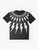 Electric Kapow Graphic T-Shirt with Lightning Bolt Design in Black and White - Flat lay
