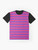 Pink and purple striped graphic t-shirt for girls - Flat lay
