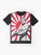 Yukio Mishima Japanese author graphic t-shirt featuring the Tatenokai flag - Flat lay