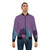 Gravity Falls Bomber Jacket featuring a Panther design in dark violet color - Lifestyle
