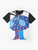 Blue Meanie graphic t-shirt featuring Beatles characters - Flat lay
