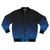 A blue bomber jacket with a computer circuit board pattern, showcasing a futuristic and technological design.
