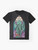 Cthulhu cosmic horror graphic t-shirt design featuring H.P. Lovecraft Cthulhu mythos elements like tentacles, cephalopod, and occult symbols - Flat lay