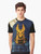 Anubis, the Egyptian god of the dead, depicted in a gold and black graphic design on a t-shirt. - Men