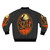 Spice beer-inspired bomber jacket featuring Dune-themed artwork and graphics. - Back