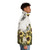 Puffer jacket with a ghostly sunflower field design - men side right
