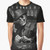 Gangster skeleton graphic t-shirt with poker, smoke, guns, and whiskey