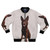 Australian Kelpie dog breed portrait on a retro-style bomber jacket