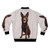 Australian Kelpie dog breed portrait on a retro-style bomber jacket - Back