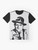 Vintage-style graphic t-shirt featuring a detective design, inspired by the iconic actor Jean Gabin - Flat lay