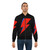David Bowie wearing the iconic Aladdin Sane lightning bolt design on a bomber jacket - Lifestyle