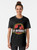 Graphic t-shirt featuring the Jurassic Park logo and a pixel dinosaur in a "no internet" offline game style - Women