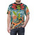 Cosmic, sci-fi-inspired t-shirt with an astronaut/spaceman design and nature elements like trees and plants in orange and blue tones. - men front