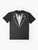 Funny tuxedo graphic t-shirt with text "Best Tuxedo Tee" - Flat lay