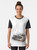 Graphic illustration of a rally car on a t-shirt with a painting effect - Women