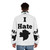 "I Hate Winnipeg" puffer jacket with Manitoba and Weakerthans inspired design - men back