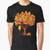 Graphic T-shirt featuring a playful cat climbing a stylized tree design.