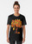 Graphic T-shirt featuring a playful cat climbing a stylized tree design. - Women
