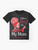 Stroke awareness graphic t-shirt for black girls and moms featuring a red ribbon design - Flat lay