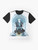 Graphic t-shirt with a magical book of fellowship design for book lovers - Flat lay