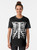 Punk horror graphic tee with skeleton ribcage design - Women